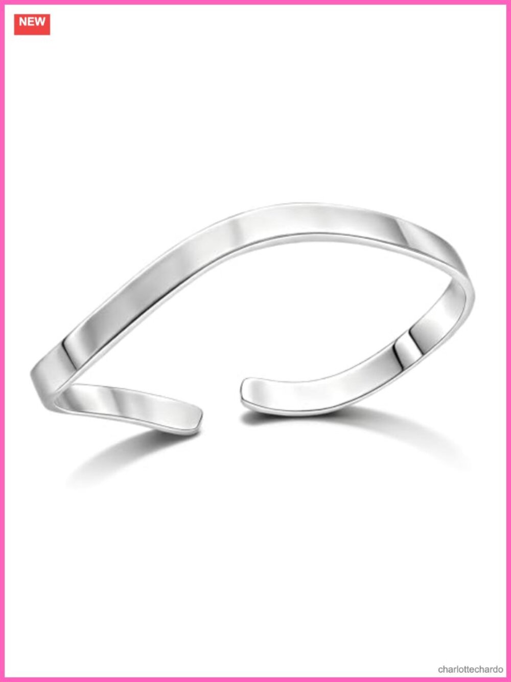 Silver Plated Irregular Wave Cuff Bangle Bracelet Adjustable Open Bangle